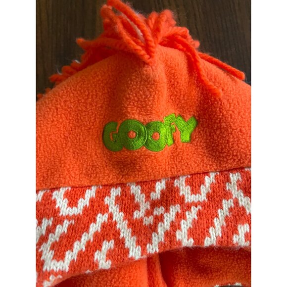 Disneyland Resort Orange Goofy Knit Hat Fleece Lined Ski Toboggin sz Adult - Picture 5 of 8